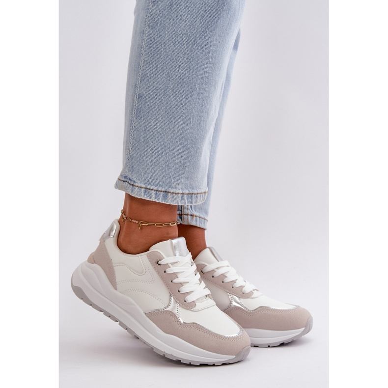 Damen-Plateau-Sneaker aus Öko-Leder, Weiß Issatta 1