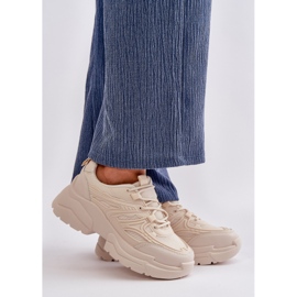 Damen-Sportsneaker mit dicker Sohle, hellbeige Lerista 1