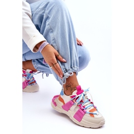 Seastar Modische Schnür-Sportschuhe für Damen, Beige und Rosa 2