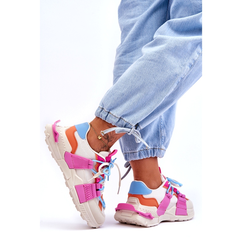 Seastar Modische Schnür-Sportschuhe für Damen, Beige und Rosa 1