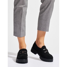 Schwarze Wildleder-Slipper für Damen 1