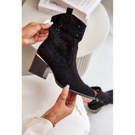 Durchbrochene Stiefeletten aus Öko-Wildleder, mit Reißverschluss geschlossen, schwarzes Sevana 2