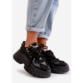 Damen-Sneaker mit massiver Sohle, schwarzes Nevela 1