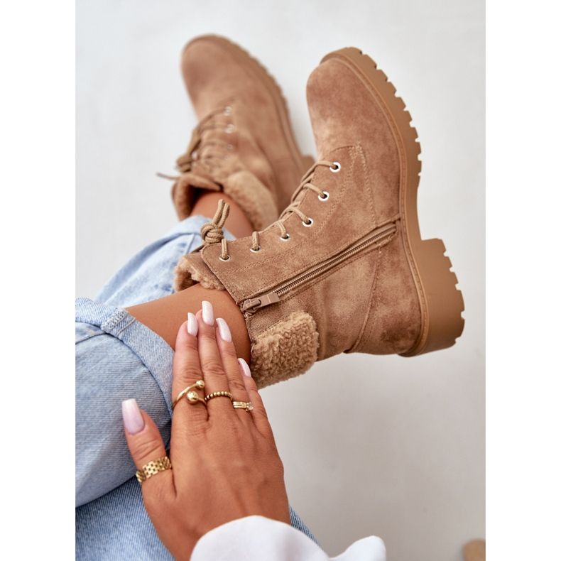 Isolierte Arbeiterstiefel für Damen mit Reißverschluss, Braun Mivael beige 2