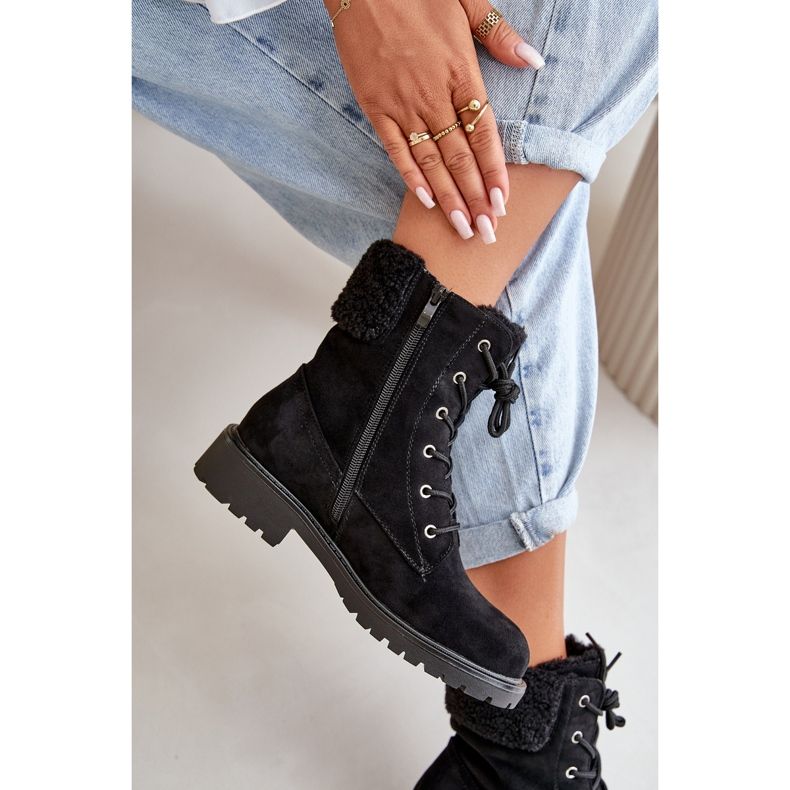 Isolierte Damen-Arbeiterstiefel mit Reißverschluss in Schwarz von Mivael 2