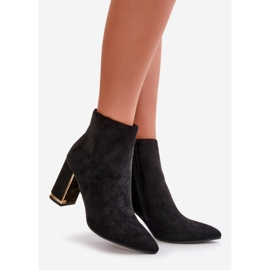 Damen-Stiefeletten mit hohem Absatz, mit Reißverschluss befestigt, isoliert, Öko-Wildleder, schwarzes Mevair 1