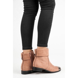 Ideal Shoes Stiefeletten aus Wildleder mit Reißverschluss rosa 1