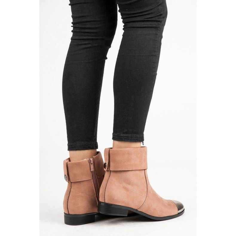 Ideal Shoes Stiefeletten aus Wildleder mit Reißverschluss rosa 1