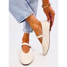 Rotaro Khaki Ballerinas mit Riemen beige 1