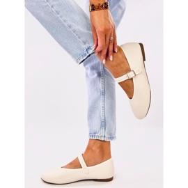 Rotaro Khaki Ballerinas mit Riemen beige 2