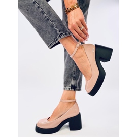 Termet Khaki-Pumps mit weitem Absatz beige 2