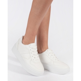 Weiße Plateau-Sportschuhe für Damen 1