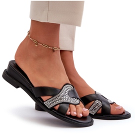 Seastar Damen-Flip-Flops mit Keilabsatz und Verzierung, Schwarz 4