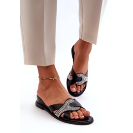 Seastar Damen-Flip-Flops mit Keilabsatz und Verzierung, Schwarz 1
