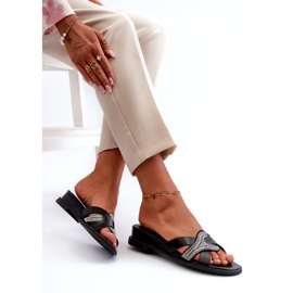 Seastar Damen-Flip-Flops mit Keilabsatz und Verzierung, Schwarz 2