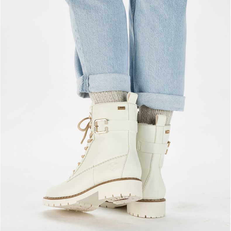 Wasserdichte weiße Damen-Arbeitsstiefel Rieker Y9126-80 1