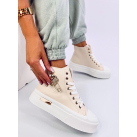 Arenas Beige High-Top-Sneaker mit Sicherheitsnadel 2