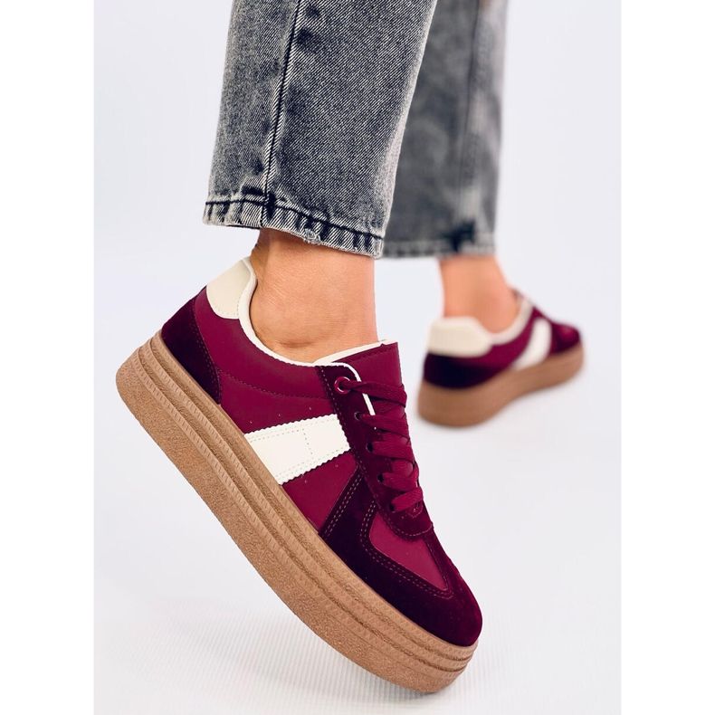 Belmont Wine-Sneaker mit hoher Sohle rot 1