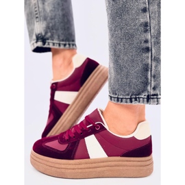 Belmont Wine-Sneaker mit hoher Sohle rot 2