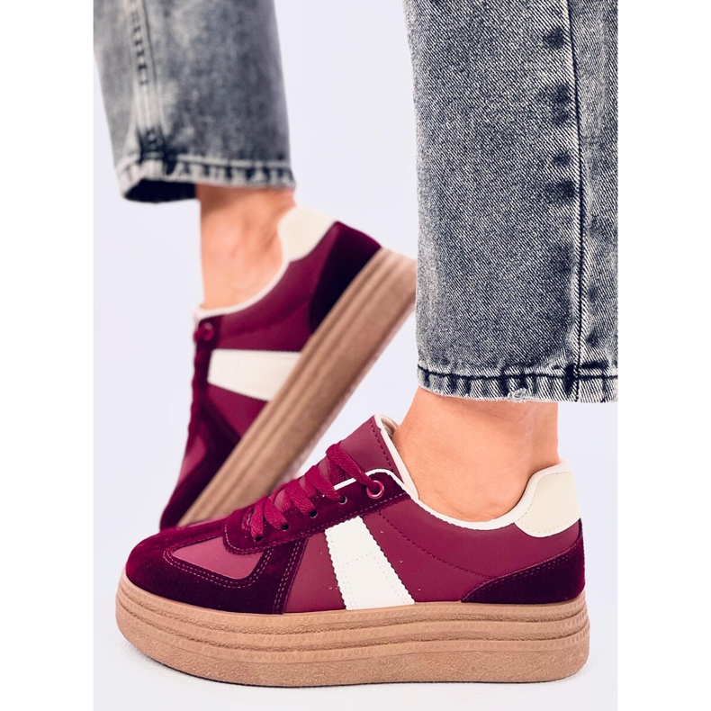 Belmont Wine-Sneaker mit hoher Sohle rot 2