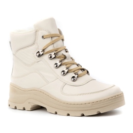 Olivier Isolierte Damen-Winterstiefel aus Leder 1050, beige 1
