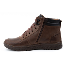 Olivier Herren Winterschuhe, Lederstiefelette 950MP, braun 1