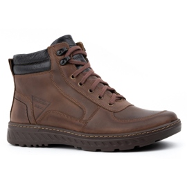 Olivier Herren Winterschuhe, Lederstiefelette 950MP, braun 2