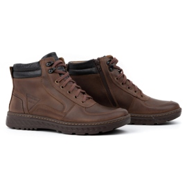 Olivier Herren Winterschuhe, Lederstiefelette 950MP, braun 3