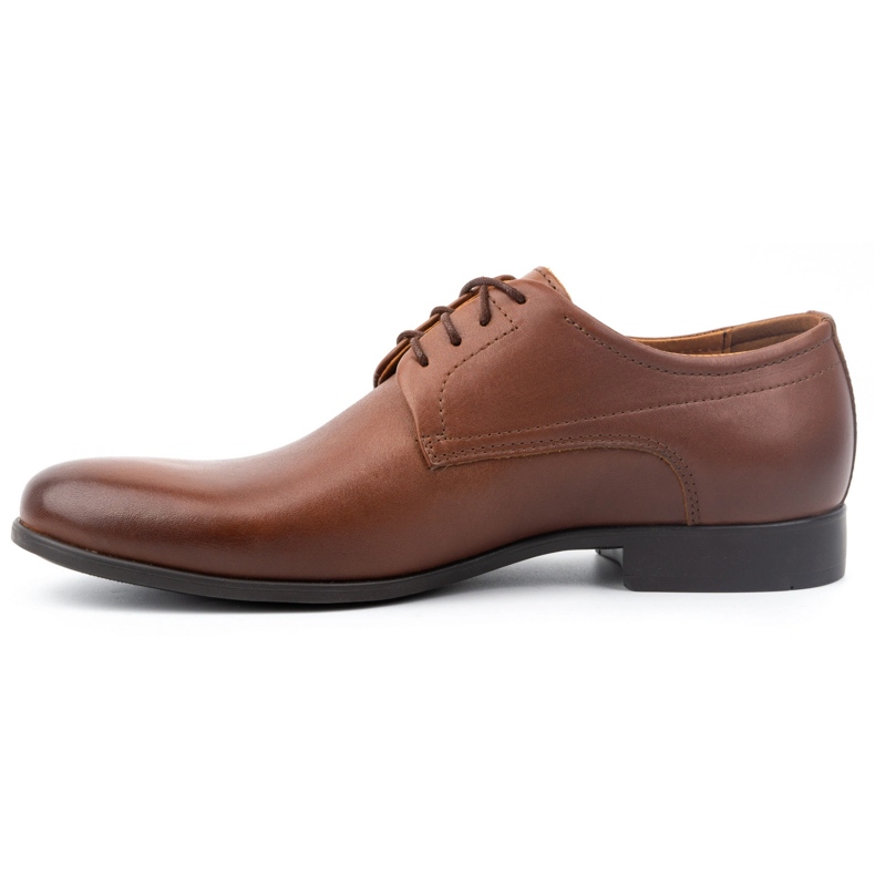 Kampol Formelle Herrenschuhe, elegante Lederpantoffeln 334KAM, braun 1