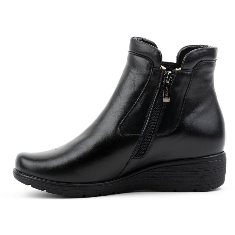 Olivier Isolierte Damen-Stiefeletten aus Leder mit Reißverschluss 021BB, schwarz 1