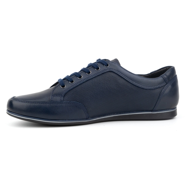 Olivier Herren-Freizeit-Lederschuhe 410KNT, Marineblau 1