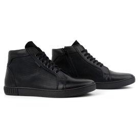 Olivier Herren-Lederschuhe, Chelsea-Boots, hohe Sneakers, 427KNT, schwarz 3