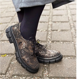 Olivier Damen-Lederschuhe mit dicker Sohle, Blumen, 1.134 PLN mehrfarbig 2