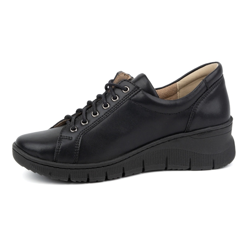 Olivier Damen-Lederschuhe mit dicker Sohle 1236, schwarz 1