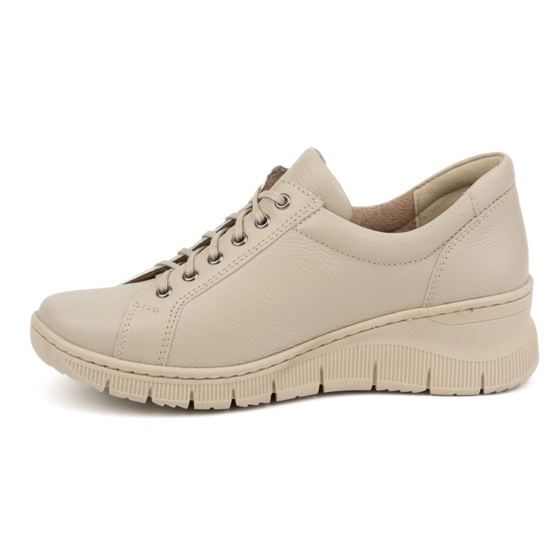 Olivier Damen-Lederschuhe mit dicker Sohle 1236, beige 1