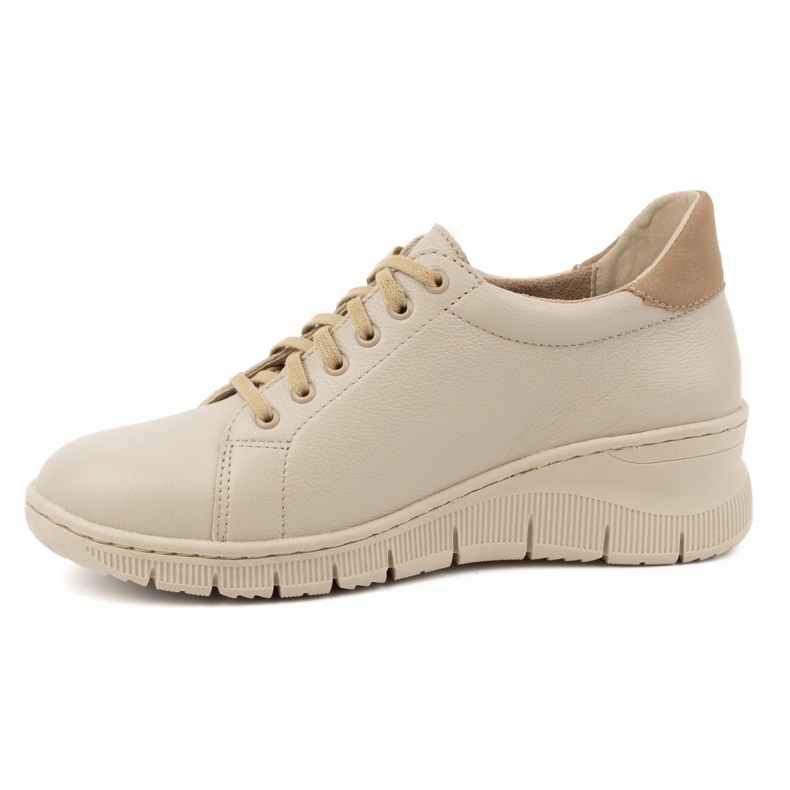 WASAK Damenschuhe, Leder-Schnürsneaker mit Reißverschluss 0703W, beige 1