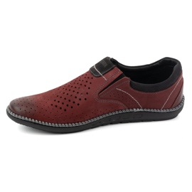 Joker Herrenschuhe, Ledermokassins 937L, Burgund rot 1