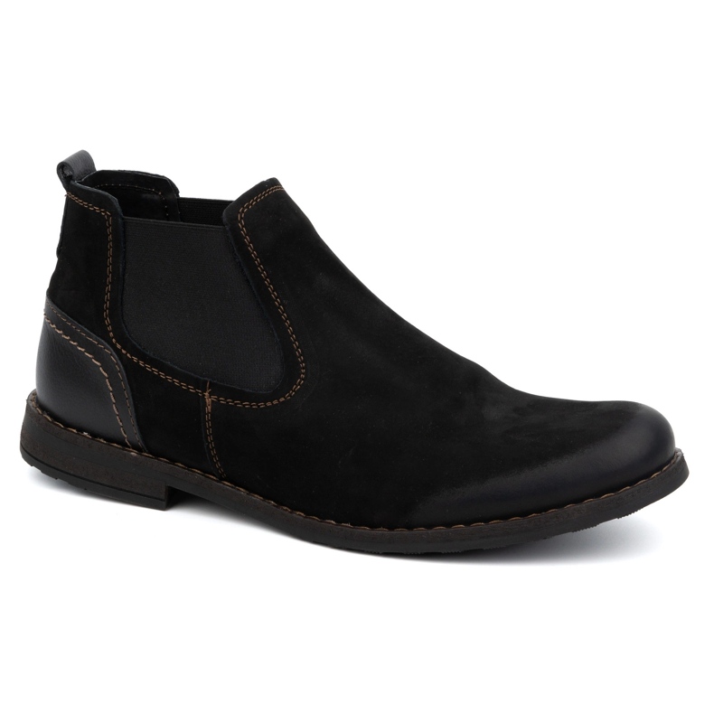 Olivier Herren-Slip-On-Chelsea-Stiefel aus Leder 925MA Sw, schwarz 1