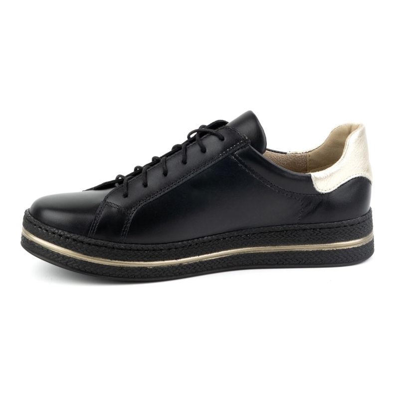 Olivier Damen-Lederschuhe, Style 1190, schwarze Sneakers 1