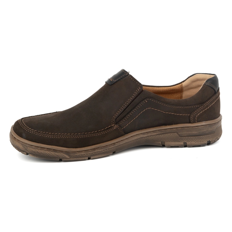 Kampol Freizeit-Slip-On-Schuhe aus Leder für Herren 58KAM braun 1