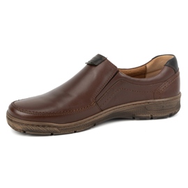 Kampol Freizeit-Slip-On-Schuhe aus Leder für Herren 58KAM, braun 1