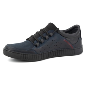 Olivier Herren-Schnürschuhe aus Leder 287KZ, Marineblau 1