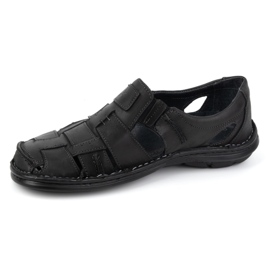 Olivier Herren Sommer-Slipper aus Leder 902MP Sommer schwarz 1