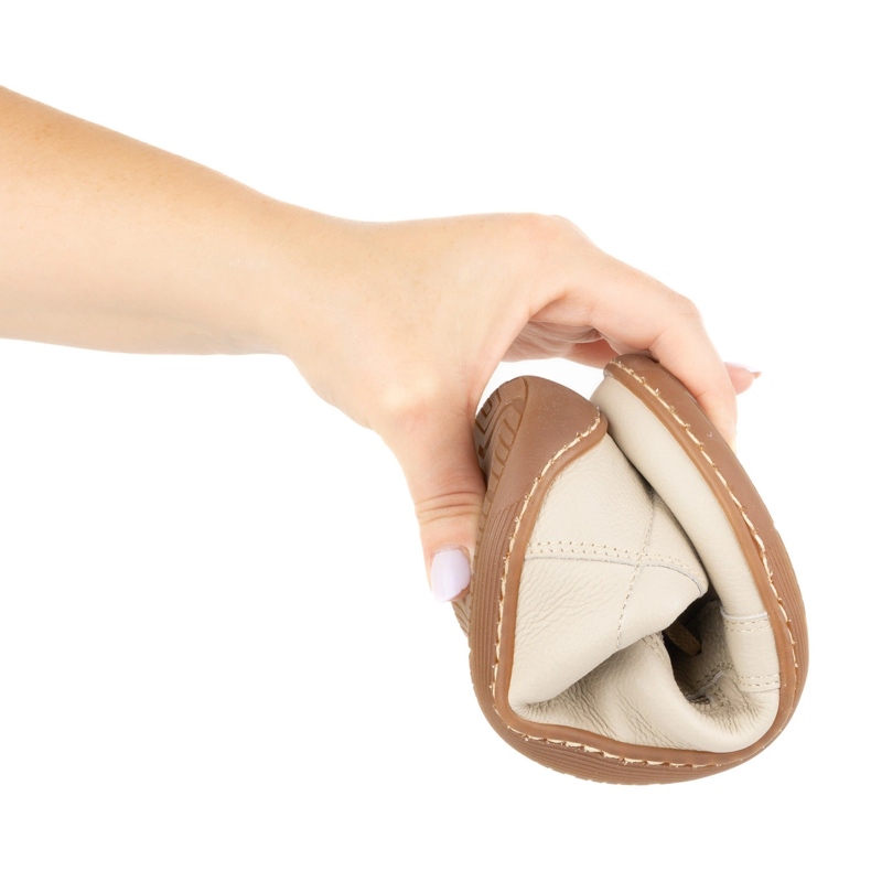 Olivier Minimalistische Barfuß-Lederschuhe für Damen, Modell 1243, beige 2