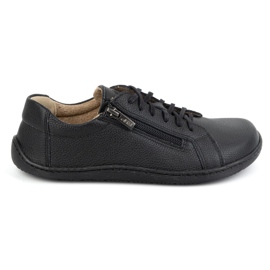 Olivier Minimalistische Barfuß-Lederschuhe für Damen, Modell 1243, Schwarz 1