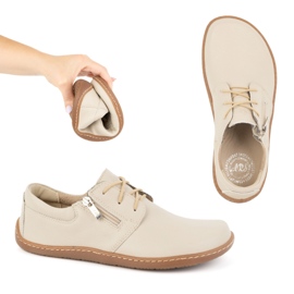 Olivier Minimalistische Barfuß-Lederschuhe für Damen 1244, beige 1