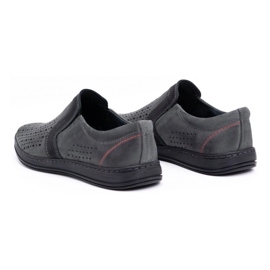 Olivier Herren-Ledermokassins für den Sommer 713MP grau 4