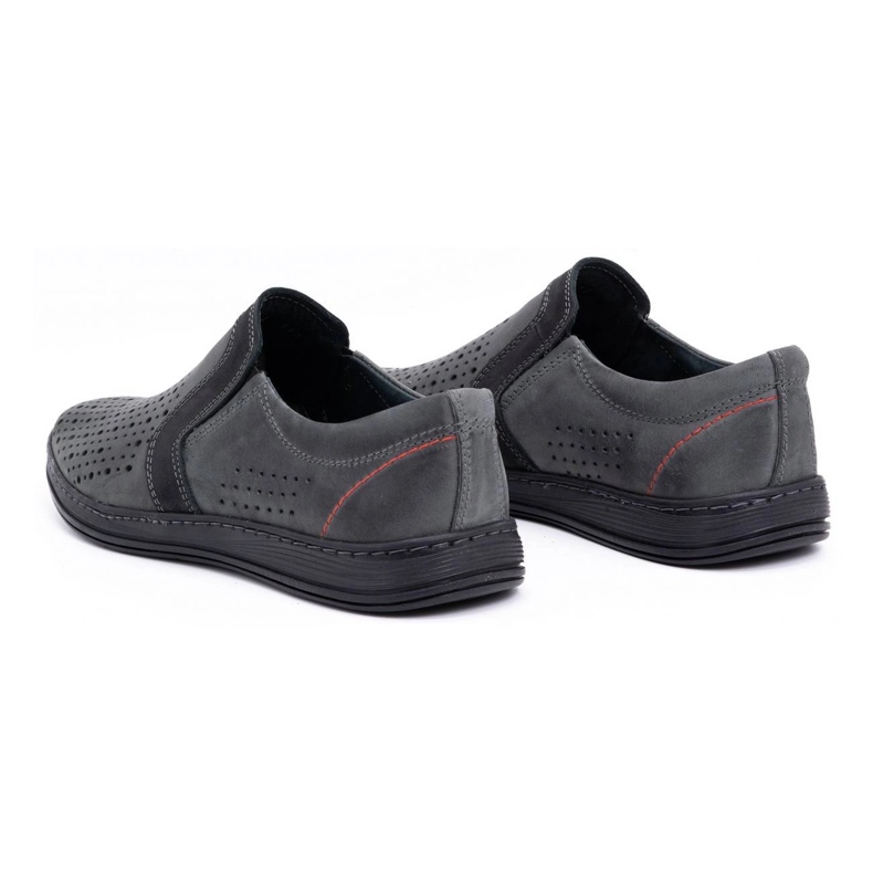 Olivier Herren-Ledermokassins für den Sommer 713MP grau 4