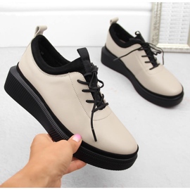 Damen-Slipper aus beigem Leder von T.Sokolski J23-705 1