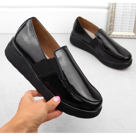 Schwarze Slip-On-Schuhe aus Lackleder für Damen von T.Sokolski J24-440 2